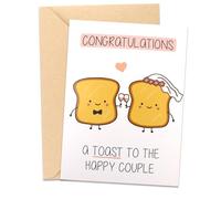 Wedding Congratulations Card, Funny Toast Pun Card for Couples, for Wedding Day, Engagement Party, Bridal Shower, for Newlyweds