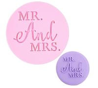 Wedding Cookie Stamp Fondant Embosser 3D Raised Design Cookie Stamps for Baking Cookies,Decorating Cake/Sugar Paste/Cupcake (MR. and MRS.)