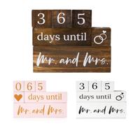 Wedding Countdown Blocks for Bride, Mr and Mrs Wooden Countdown Calendar, Engagement Gift for Her, Rustic Wood Wedding Decor, Days Until Sign, Bridal Shower Gift Keepsake