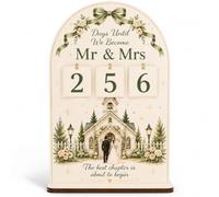 Wedding Countdown Sign with Numbers, Days Till Wedding Countdown Mr and Mrs