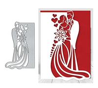 Wedding Couple Metal Die Cuts for Card Making,Valentine's Flower Love Heart Card Cutting Dies Cut Stencils DIY Scrapbooking Album Decorative Embossing Paper Card Embossing Craft