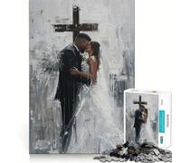 Wedding Couple Under Cross Jigsaw for Teenagers1000 Pieces Mind Boost Game Firm Fit Secure Assembly Bonding Activity for Loved Ones (50x75cm)