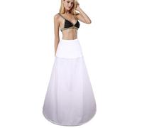 Wedding Crinoline Petticoat Elastic A-Line 1 Hoop Half Slips Skirt Underskirt Shaping Full Slips for Swing skirts, Vintage dress, Cocktail costume, Bridesmaid dress, Dancing Party(white,4)
