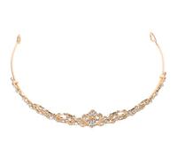 Wedding Crown Tiara Lightweight Hair Accessories with Sparkling Rhinestones | Gold Alloy Construction with Electroplated Rhinestones, Vintage Royal Crown Style, Suitable for Updo Hairstyles and Pageants