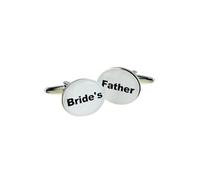 Wedding Cufflinks for Men, Square or Circle Shape, Black and White, Groom Groomsman Father Brother Best Man Usher Stepfather Grandfather Page Boy (Brides Father Circle)