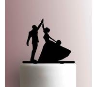 Wedding Dancing Couple Acrylic Cake Topper 3mm Thick Premium Laser Cut Cake Decoration for Birthday, Wedding, Baby Shower & Party Cakes Durable Reusable