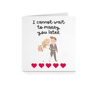Wedding Day Card for Him Her - Can't Wait To Marry Red Heart For Fiance Fiance