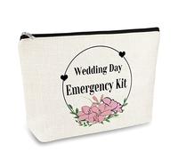 Wedding Day Emergency Kit Makeup Bag for Bridal Bridesmaid Bridal Shower Gift Bridal Party Gift Cosmetic Bag Bride to Be Gift Maid of Honor Gifts Wedding Party Gifts Travel Cosmetic Pouch