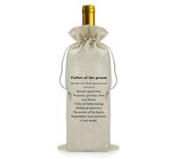 Wedding Day Gift for Father of The Groom Wine Bag Thank You Gifts for Father in Law Engagement Gift Wine Bottle Bag Bridal Shower Gifts for Father of The Groom Christmas Birthday Gift for Dad Father