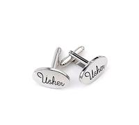 Wedding Day Gift Groom Usher Best Man Page Boy Godfather Father of the Bride Metal Cufflinks (Usher)