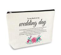 Wedding Day Gifts for Aunt from Niece Aunt of The Bride Gift Makeup Bag Auntie Appreciation Thank You Gift for Aunts Cosmetic Bag Bridal Shower Gifts for Auntie Wedding Souvenirs Travel Toiletry Bags