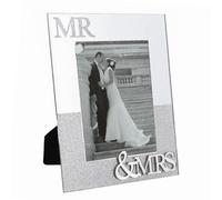 Wedding Day MR & MRS Mirror/Glitter 5"x7" Portrait Photo Frame 3882