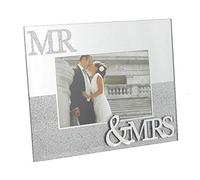 Wedding Day MR & MRS Mirror/Glitter 6"x4" Landscape Photo Frame 3813