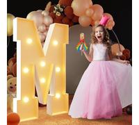 Wedding Decor Marquee Light Up Letters LED Mosaic Letters for 1st 18th 21th Birthday Party Anniversary Party Decor DIY Pre-Cut Frame Kit(Letter M,70cm/2.3FT)
