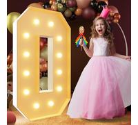 Wedding Decor Marquee Light Up Letters LED Mosaic Letters for 1st 18th 21th Birthday Party Anniversary Party Decor DIY Pre-Cut Frame Kit(Letter O,120cm/4FT)