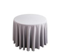 Wedding Decoration Round Table Cloth Cover Polyester Plain Colour Hotel Events Meeting Room Dinner Birthday Party Holidays,Silver Grey,300cm Round
