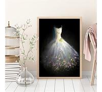 Wedding Dress Diamond Art Kits, 5D DIY Diamond Painting Large Full Square Drill 4X8in Crystal Gem Art Cross Stitch Embroidery Kit Paint by Numbers for Adults Kids Gifts Home Decor 10x20cm Z-3477