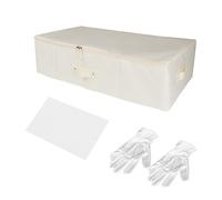 Wedding Dress Preservation Storage Box: Beige Preservation Box/Bridal Gown Storage Bin/Underbed Storage Container with 20Pcs Acid Free Tissue Paper