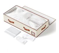 Wedding Dress Storage Box, Large Under Bed Wedding Dress Preservation Box with 30 Sheets Acid-Free Tissue Paper & Microfiber Gloves, for Wedding Dresses, Evening Gowns & Heirlooms, 16.6x32.7x7.9in