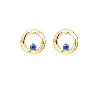 Wedding Earrings Dainty, Vintage Studs Earrings for Women Round with 0.1ct Sapphire 18K Yellow Gold