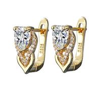 Wedding Earrings For Brides Elegant Mother's Day Heart Stud Earrings with Sparkling Cubic Zirconia Stones Perfect for Expressing Love and Affection. Bubble Earrings, one size, Copper, No Gemstone