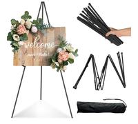 Wedding Easel, Easel for Wedding Artist Posters Stand Folding Easel Display Easel Portable Foldable for Presentations, Posters, Art Displays (Black)