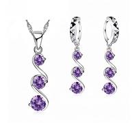wedding engagement jewelry sets for women girl ladies pendant necklace hoop earrings Made in China