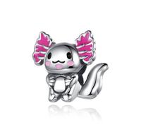 Wedding Engagement Ring Lucky Clover Birthday Mother Charm Bead Pendant 925 Sterling Silver Compatible With Pandora Charm Moments Bracelet (Mexican Axolotl Lizard Salamander)