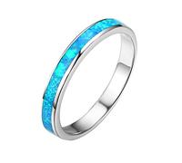 Wedding Engagement Rings Wedding for Women Jewelry Mens Wedding Inlay Rings Created-Opal Tungsten Bands Fashion Gifts Rings Chunky Diamond Ring (Blue, 8)