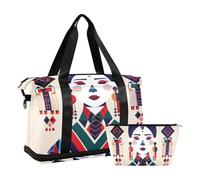 Wedding Ethnic Style Travel Bag Weekend Travel Bag Night Bag with Adjustable Travel Belt Foldable, Ethnic Style for Bride, 1 Size, Ethnic Bride Style, 1 size