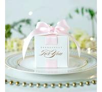 Wedding Favors Gift Box Candy Boxes for Christening Baby Shower Birthday Event Party Supplies Wrap Holders with Ribbon