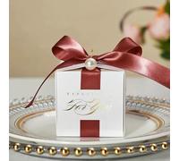 Wedding Favors Gift Box With Ribbon,Candy Chocolate Gift Boxes Souvenirs packing For Baby Shower Birthday Event Party Supplies