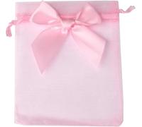 Wedding favour bags,Organza Gift Small Jewelry Pouches Wedding Drawstring Bag, Bowknot Christmas Party Candy Bags Exquisite Packing Pouch(Pink,11 * 16cm)