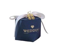 Wedding Favour Box,Candy Boxes, Candy Box Packaging Boxes Chocolate Packing(White Ribbon 1,50 PCS8X6X6 CM)