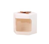 Wedding Favour Boxes 12pcs Kraft Paper Ribbon Candy Cookies Box Transparent Window Brown Handmade Packaging Boxes Wedding Party Favor(A,10x10x10cm)