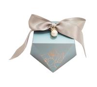 Wedding Favour Boxes Gift Box Diamond Shape Paper Candy Boxes Chocolate Packaging Box Wedding Favors for Guests Birthday Party(Silver,50 PCS)