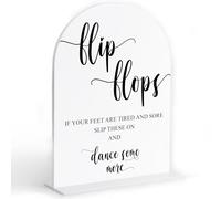 Wedding Flip Flops for Guests Sign, White Arch Acrylic Sign, Wedding Dance Floor Props, Bridal Shower Decor, Engagement Party Decor, Centerpiece Table Decorations Party for Bride and Groom-12