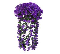 Wedding Floral Arrangements Violet Flower Flower Decoration Rattan Wall Hanging Balcony Hanging Orchid Hanging Flower Silk Flower Vine (G, One Size)