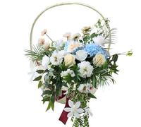 Wedding Flower Basket - Hand Woven Rattan Diameter 16cm Easter Basket With Natural Basket Handle, Bordeaux Ceremony Accessory, Home Decoration | Charming Traditional Storage Item