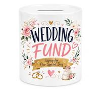Wedding Fund Money Box - Wedding Savings Ceramic Piggy Bank - Saving for Our Special Day Coin Bank - Engagement & Wedding Gift for Couples - Bridal Shower Wedding Fund Keepsake