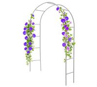 Wedding Garden Arch Metal Arbor Steel Trellis for Climbing Plants 1.4M3.0M Adjustable White Iron Arbour for Wisteria Morning Glory Party Decoration Outdoor Event