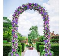 Wedding Garden Arch - Metal Climbing Plant Support Trellis for Outdoor Roses, Durable Black/White/Green Decor, Elegant Landscape Feature, Wooden Pergola Design