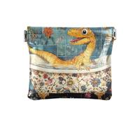 Wedding Garden Happy Bride Groom Women's Leather Coin Change Purse Waterproof Change Wallet for Women, Dinosaur Vintage bathtub, One Size, Modern