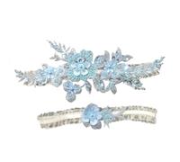 Wedding Garter Ladies Lace Garter Bridal Leg Strap Embroidered Beaded Garter for Weddings, Parties, Dinners(Color1)