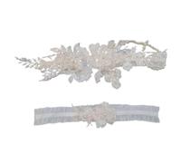 Wedding Garter Ladies Lace Garter Bridal Leg Strap Embroidered Beaded Garter for Weddings, Parties, Dinners(Color3)