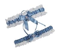 wedding garter set women lace wedding garter bride garter set including keepsake garter and toss garter, White/Powder Blue, One Size