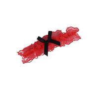 Wedding Garter Wedding Garter Multicolor Lace Princess Windlass Leg Loop Bow Elastic Accessories Collar Set Bridal for Women(Red)
