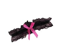 Wedding Garter Wedding Garter Multicolor Lace Princess Windlass Leg Loop Bow Elastic Accessories Collar Set Bridal for Women(Black)