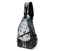 Wedding Ghost Bride Sling Bag Small Crossbody Bags with Adjustable Strap Durable Chest Bag for Hiking Travel