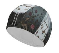 Wedding Ghost Bride Swim Cap for Women Men Swimming Hat Bath Waterproof Pool Caps for Long Thick Curly Hair